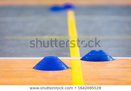 Soccer Indoor Marker On Pitch Yellow Sideline Stockfoto © matimix