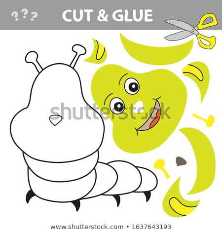 [[stock_photo]]: Use Scissors And Glue And Restore The Picture Inside Contour With Caterpillar