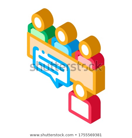 Stock foto: Job Interview Human Silhouette Hunting Isometric Icon