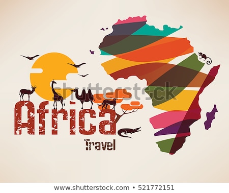 Foto stock: African Wildlife Map