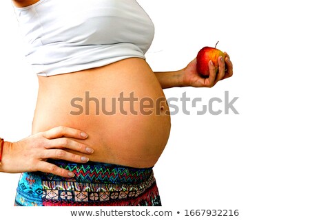 Сток-фото: Pregant Woman With Healthy Apple