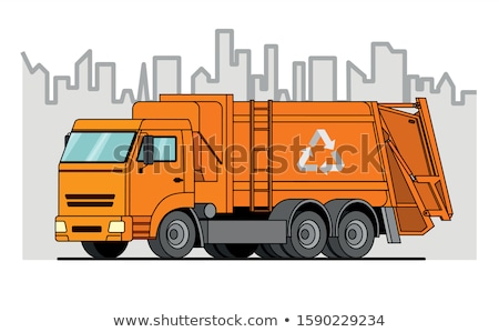Imagine de stoc: Orange Garbage Truck