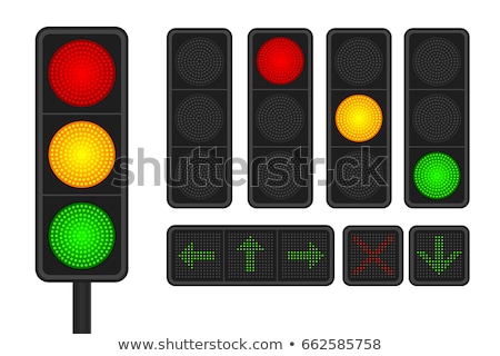 Stock photo: Set Of Traffic Lights Red Green And Yellow