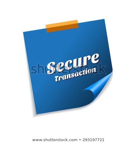 Stock fotó: Secure Transaction Blue Sticky Notes Vector Icon Design