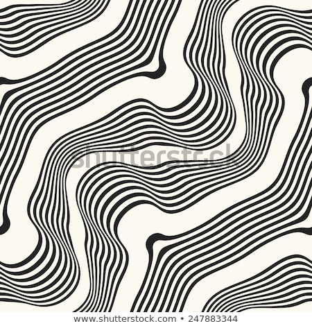 Stok fotoğraf: Zigzag Diagonal Wavy Stripes Vector Seamless Black And White Pattern
