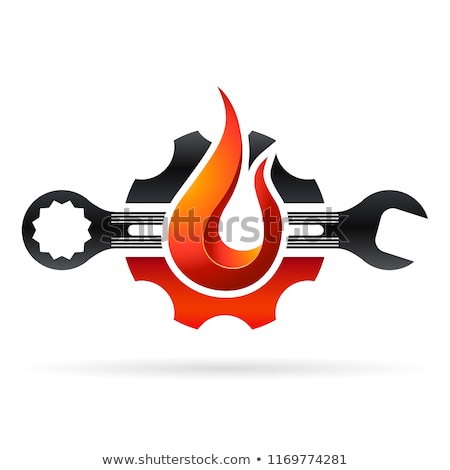 Foto stock: Gas Pipeline Logo With Gear