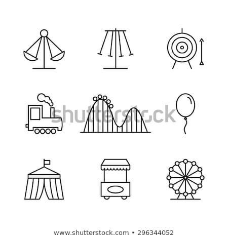 Stock photo: Amusement Park - Thin Line Design Style Vector Illustration