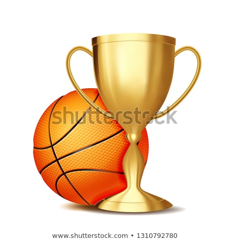 Сток-фото: Basketball Award Vector Basketball Ball Golden Cup Banner Advertising Sport Event Announcement