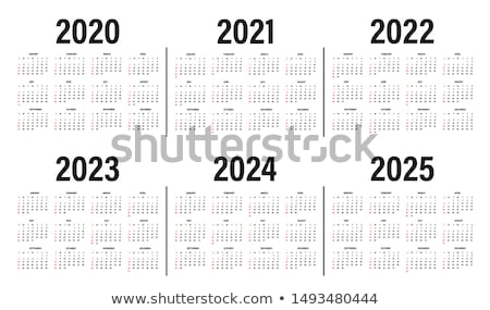 Stockfoto: Mockup Simple Calendar Layout For 2020 2021 And 2022 Years Week Starts From Sunday