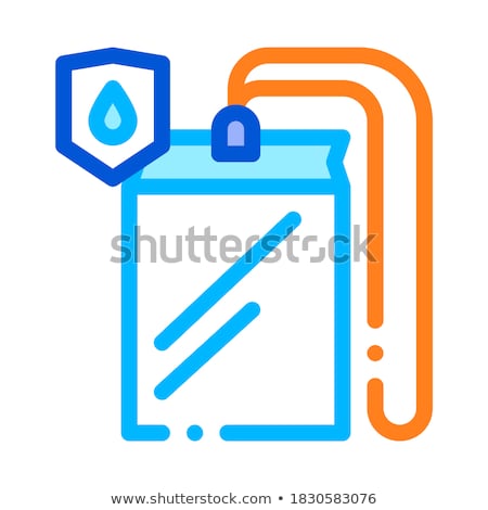 Stok fotoğraf: Waterproof Material Thing Cover Vector Line Icon
