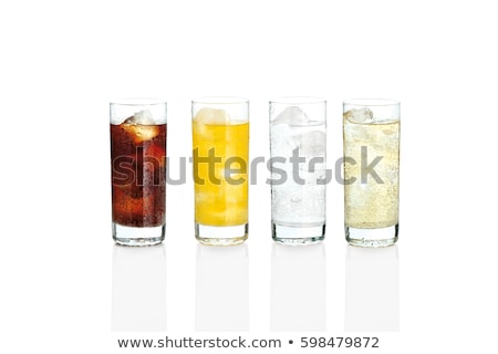 Stockfoto: An Orange Soft Drink With Ice Cubes