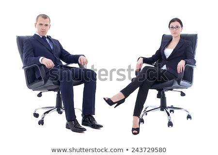 Stok fotoğraf: Young Handsome Politician Sitting In Office