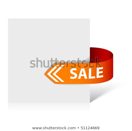 Foto d'archivio: Sale Red Corner Ribbon - Arrow Pointing At The Item