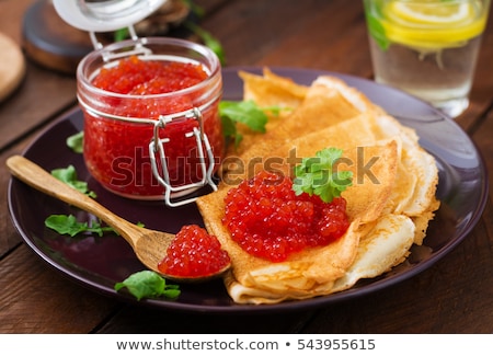 Stok fotoğraf: Pancake With Red Caviar