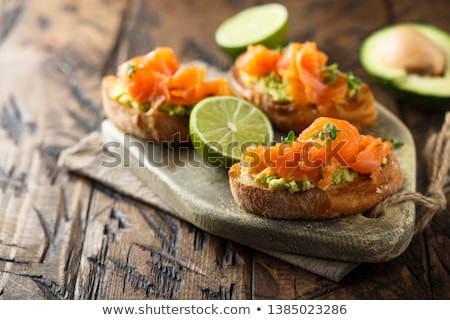 Foto stock: Appetizer Avocado And Smoked Salmon