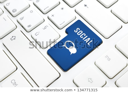 Сток-фото: Social Network Concept Sign With People On Keyboard Button
