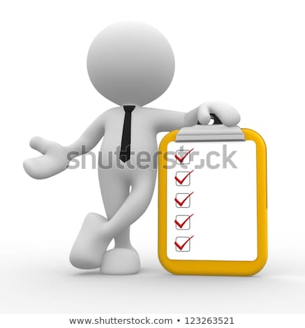 Zdjęcia stock: 3d People With Ok Sign And Check Box