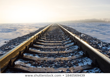 Foto d'archivio: Snowbound Rails In Winter