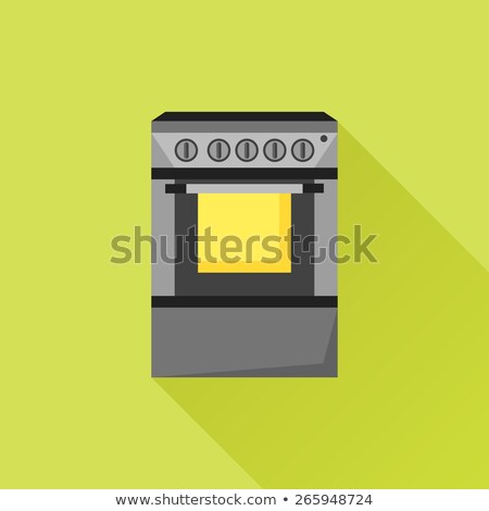 Stok fotoğraf: Gray Stove Flat Vector Icon