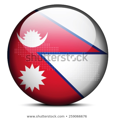 Stockfoto: Map With Dot Pattern On Flag Button Of Federal Democratic Republ