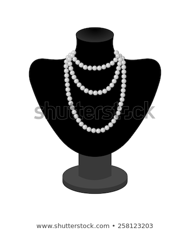 ストックフォト: Pearl Necklace With Stones On Black Mannequin Isolated On White
