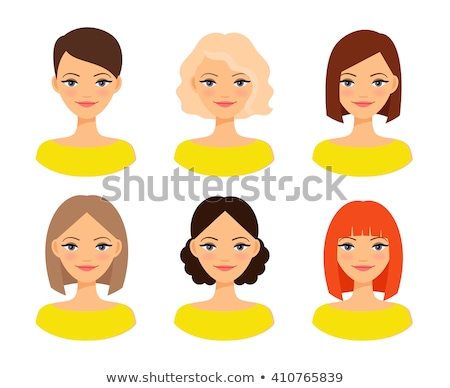 Stock fotó: Vector Set Of Womens Hairstyles