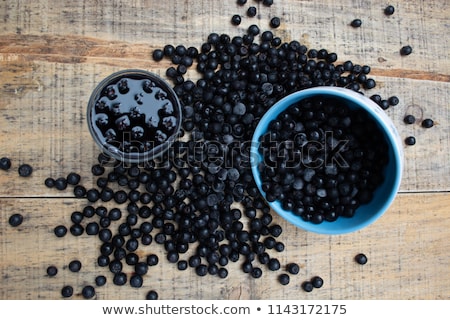 [[stock_photo]]: Frozen Aronia Chokeberry Berries In A Bowl