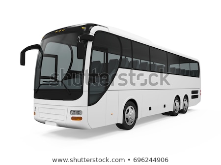 Stok fotoğraf: Modern White Bus Isolated On White