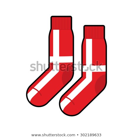 Сток-фото: Patriot Socks Denmark Clothing Accessory Is Danish Flag Vector