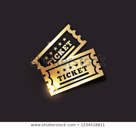 Stock fotó: Vector Golden Vintage Ticket Icon On Dark Background Gold On Black