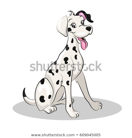 Сток-фото: Cartoon Dalmatian Sitting