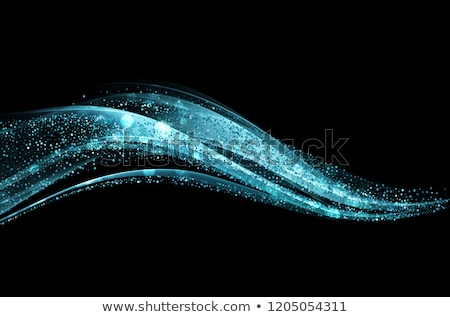 Zdjęcia stock: Vector Abstract Shiny Color Blue Wave Design Element