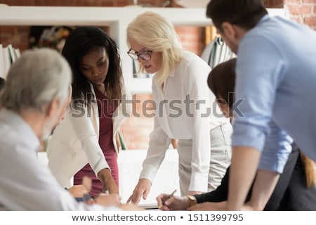 ストックフォト: Business Person Work Together In Office Concept Of Teamwork Business Partnership And Startup Doub