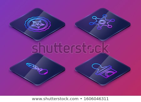 Foto stock: Wild West Color Outline Isometric Icons