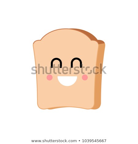 Foto d'archivio: Happy Bread Emoji Lucky Food Vector Illustration