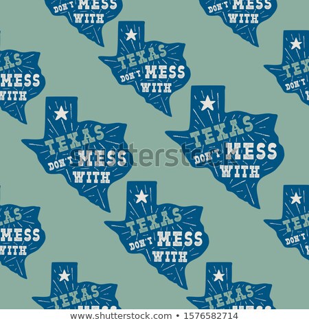 Imagine de stoc: Texas State Pattern With Badges - Dont Mess With Texas Quote Inside Vintage Hand Drawn Typography