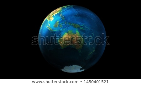 Foto stock: The Day Half Of The Earth From Space Showing Asia Australia And Oceania