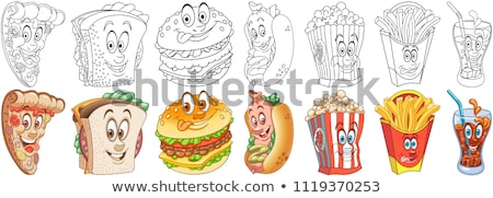 Foto stock: Burger Color Picture Sticker