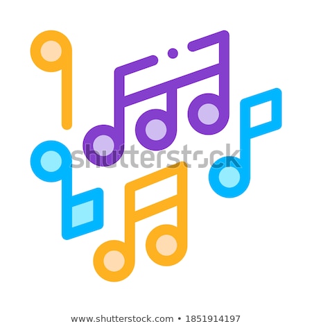 Zdjęcia stock: Melody Music Mono And Treble Notes Vector Icon