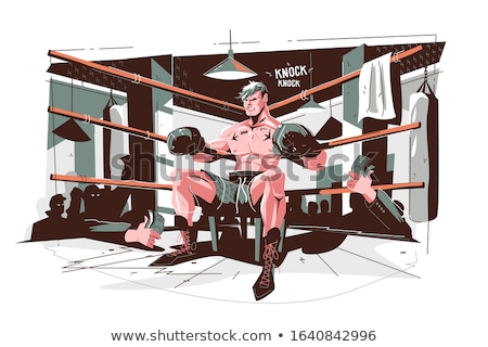 Zdjęcia stock: Boxer Getting Ready Before Final Round