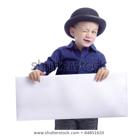 Stock fotó: Boy With Bowler Hat Making A Wink