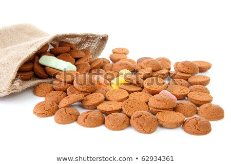 Foto stock: Bag With Typical Dutch Sweets Pepernoten Ginger Nuts