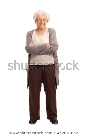 Foto stock: Old Lady Posing Casually Full Length Portrait