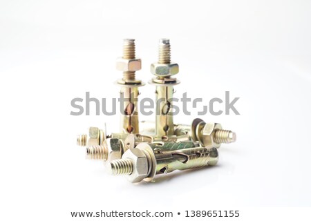 Stok fotoğraf: Concrete Expansion Bolts Isolated On White