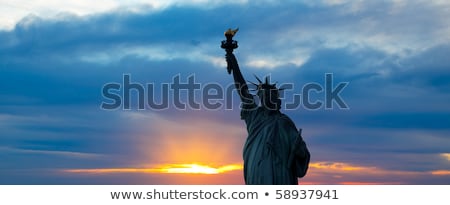 Stock fotó: Statue Of Liberty Under Colorful Sky