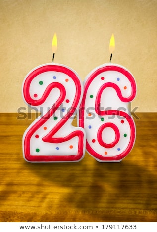 Stockfoto: Burning Birthday Candles Number 26