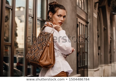 Stock fotó: Attractive Brunette Woman With Python