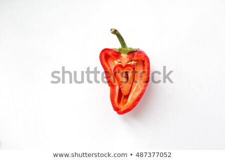 Foto stock: Orazón · de · pimiento · rojo · aislado · sobre · blanco