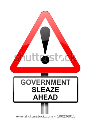 Foto stock: Corruption On Warning Road Sign