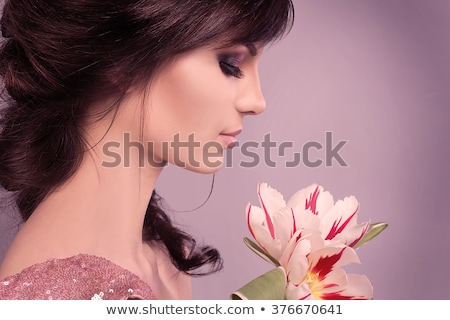 Stock fotó: Beauty Brunette Posing In Studio